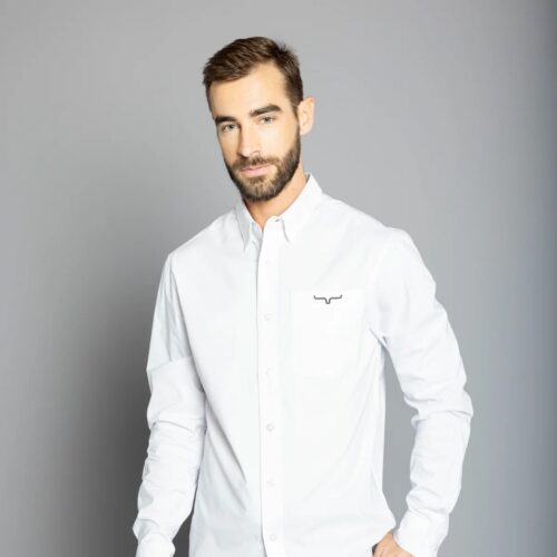 Men's KR White Team Dress Shirt