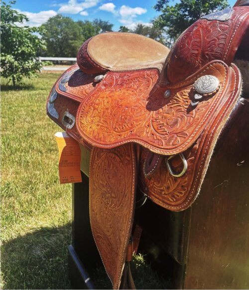 Used Floral Riding Saddle