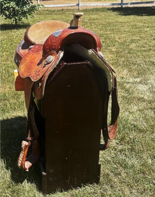 Used Floral Riding Saddle