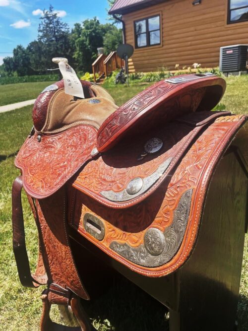 Used Floral Riding Saddle