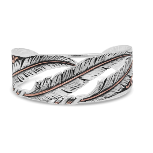 Wind Dancer Pierced Feather Cuff Bracelet