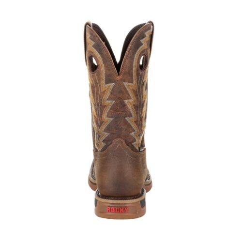 A pair of Rocky Long Range Western Work Boots on a white background.