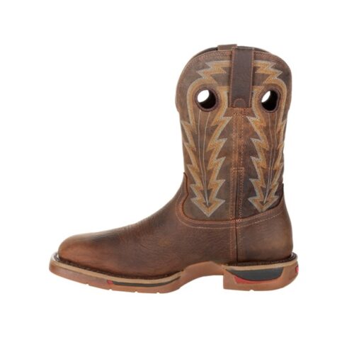 A brown Rocky Long Range Western Work Boot with a brown outsole, from the Rocky Long Range collection.