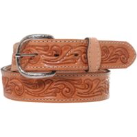 Men's Leather Whirlwind Tooled Belt B868