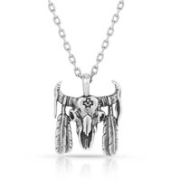 Montana Silversmiths Buffalo Skull Pendant Necklace