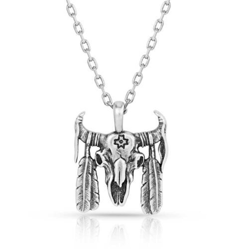 Montana Silversmiths Buffalo Skull Pendant Necklace