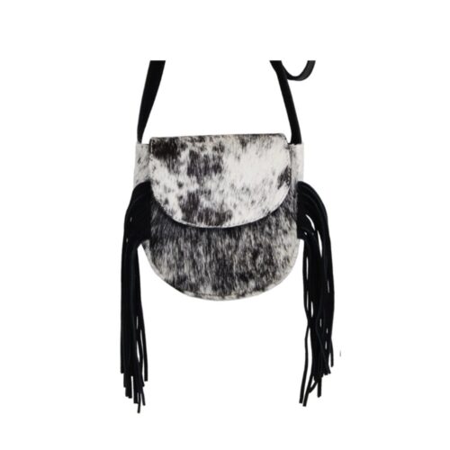 Kids Black n White Cowhide Crossbody Purse