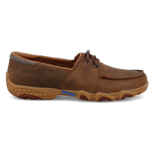 Brown leather lace-up casual shoe.