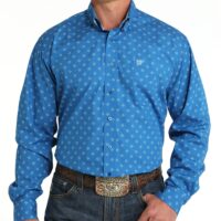 Cinch Diamond Print Button Down Men's Shirt