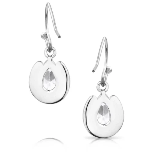 Silver earrings with teardrop crystal