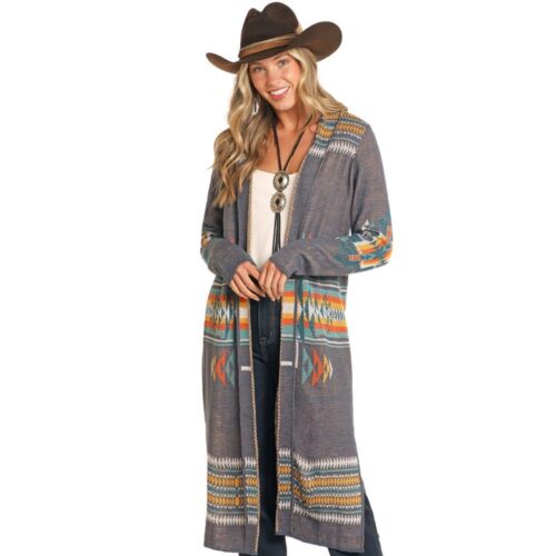 Ladies Aztec Duster Cardigan BM95T04468