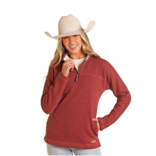 Ladies Powder River Rose 1/4 Zip Pullover