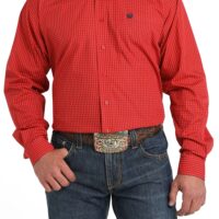 Cinch Men's LS Red Button Down Shirt