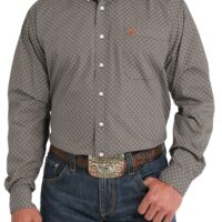 Cinch Men's Geo Metric Print Button Down Print