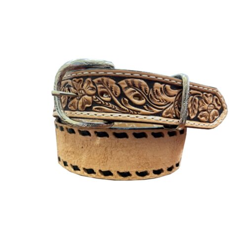 Double J Hand Tooled Leather Men’s Belt B981A