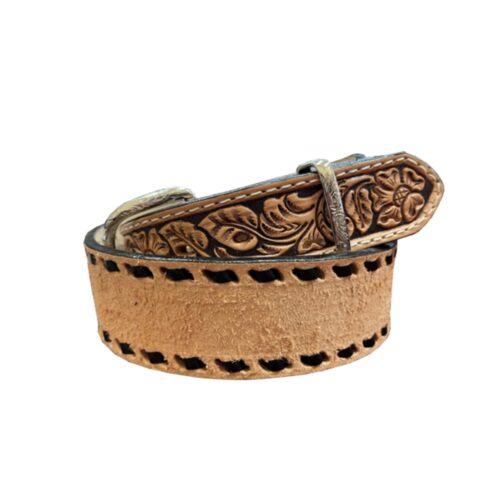 Double J Hand Tooled Leather Men’s Belt B981A