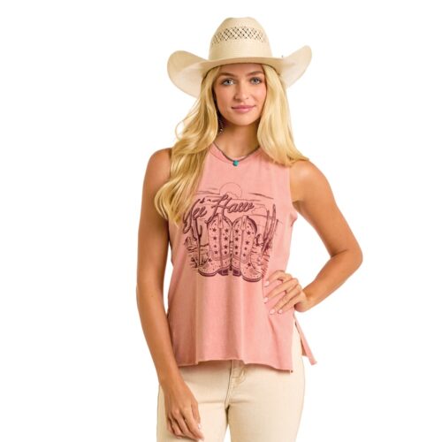 Rock N Roll Sleeveless Graphic Tee - Image 2