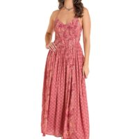 Rock N Roll Floral Pink Maxi Dress