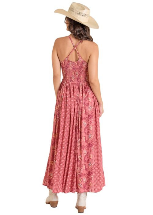 Rock N Roll Floral Pink Maxi Dress - Image 2