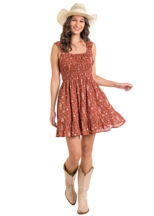 Rock N Roll Desert Print Mini Dress