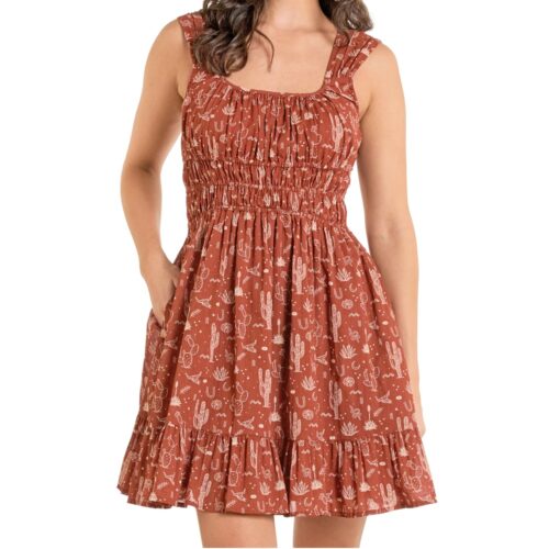 Rock N Roll Desert Print Mini Dress