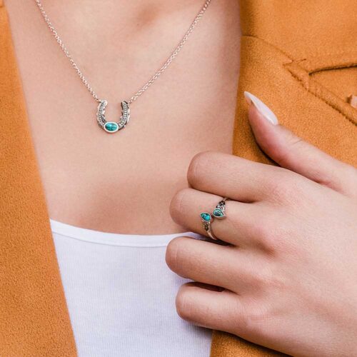 Montana Silversmiths Floral Turquoise Wrap Ring