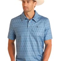 Men's Panhandle Slim SS Aztec Blue Polo