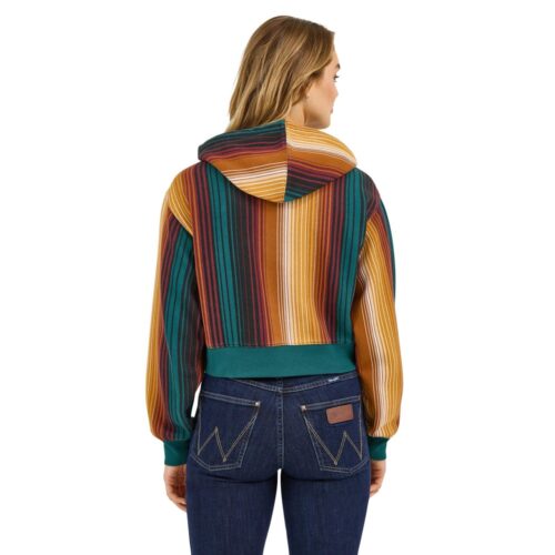 Wrangler Ladies Striped Serape Cropped Hoodie - Image 4