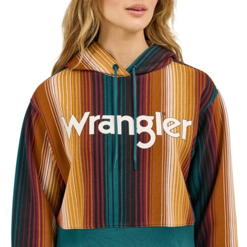 Wrangler Ladies Striped Serape Cropped Hoodie - Image 3