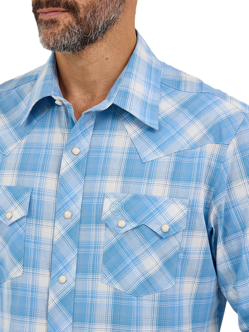 Wrangler Men's LS 20X Sky Plaid Shirt - Image 2