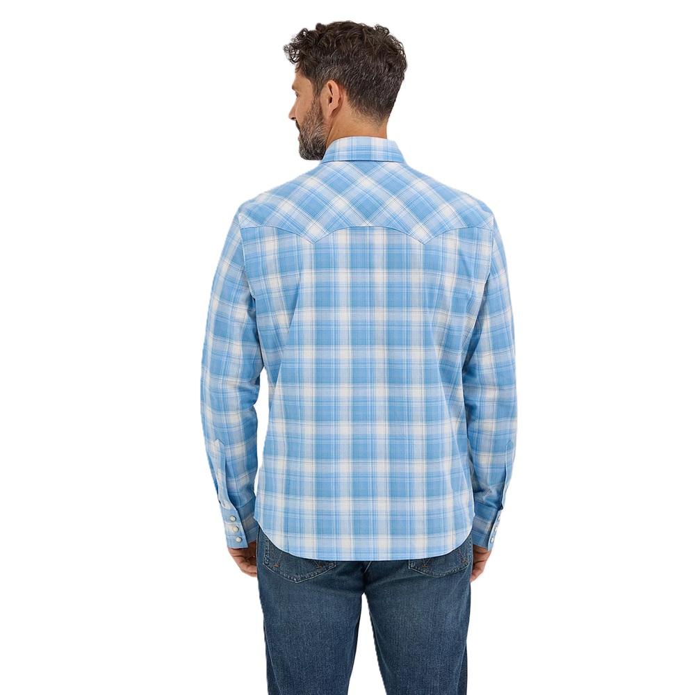 Wrangler Men's LS 20X Sky Plaid Shirt