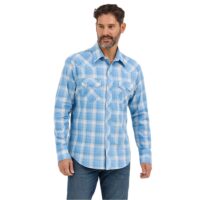 Wrangler Men's LS 20X Sky Plaid Shirt