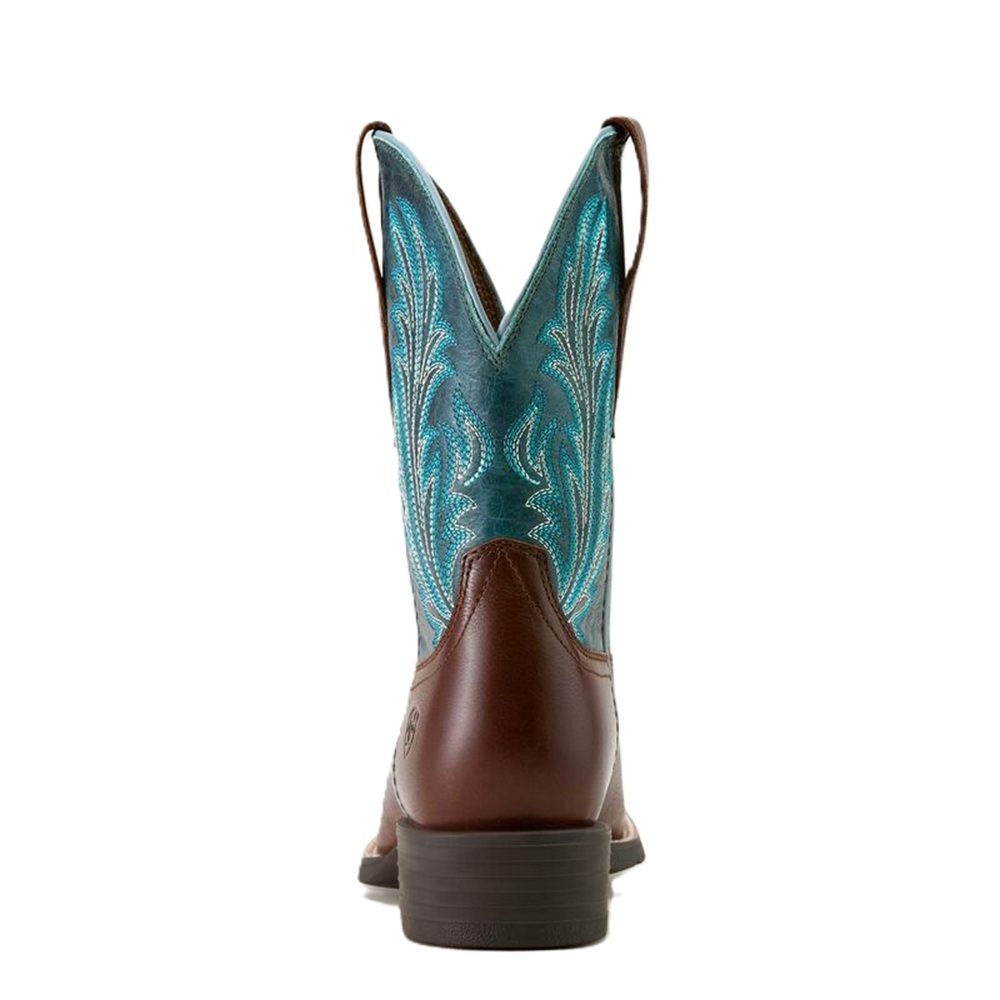 Ariat Ladies Round Up Filly Oiled Teak/Royal Blue Boots - Image 3
