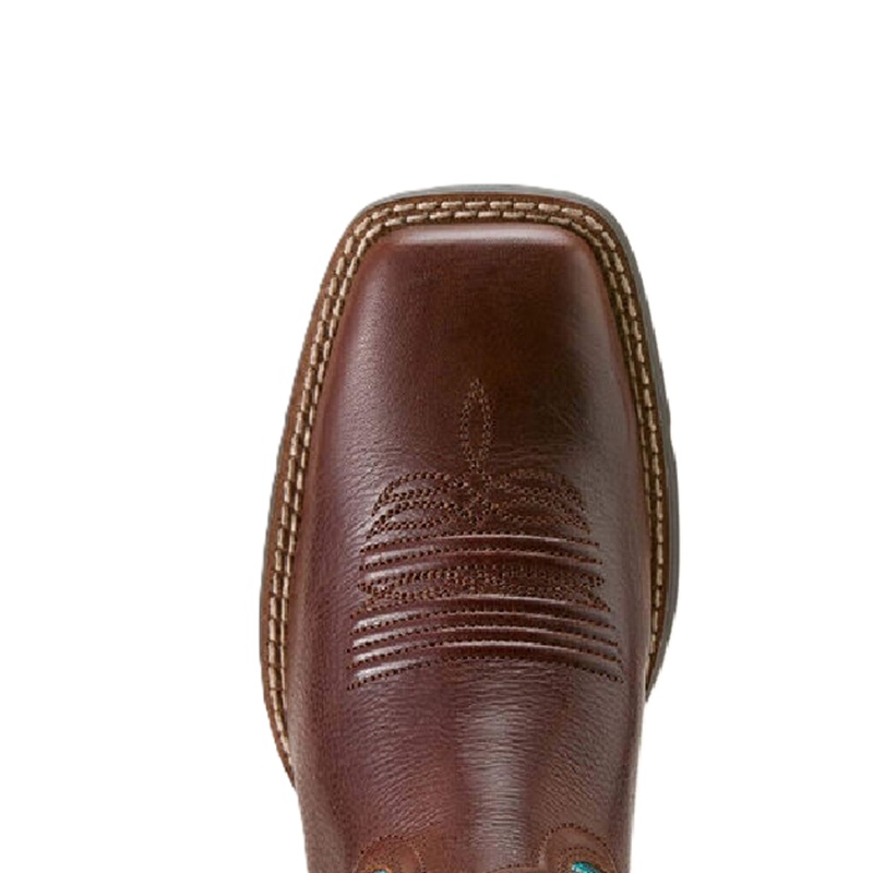 Ariat Ladies Round Up Filly Oiled Teak/Royal Blue Boots 10064073