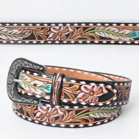 American Darling Floral Tooled & Hand-Painted Leather Belt