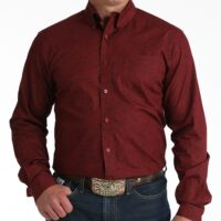 Cinch Men's Modern Fit Burgundy Paisley Shirt MTW1347149