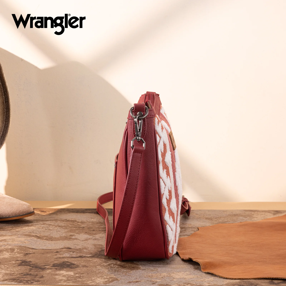 Wrangler Sherpa Aztec Canvas Crossbody - Image 3