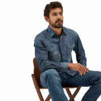 Wrangler Men's Premier Denim Western Shirt MVR458D