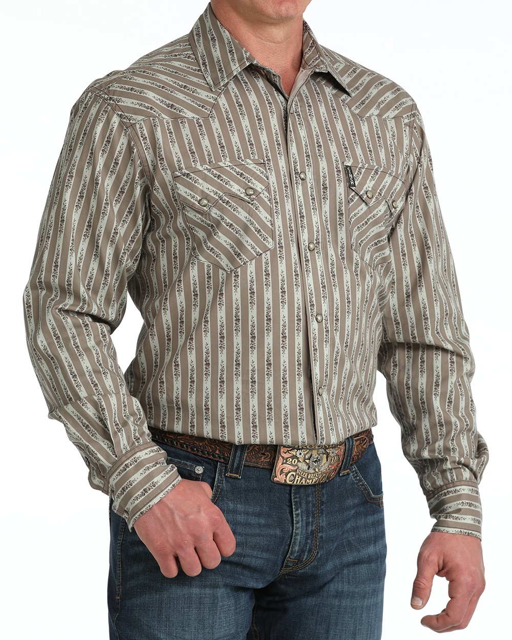 Cinch® Men’s LS Tan Modern Fit Western Shirt - Image 4