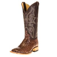 Horse Power Men's Full Quill Ostrich Chocolate Cowboy Boots