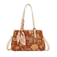 Wrangler Floral Printed Braided Scarf Tote/Crossbody Bag