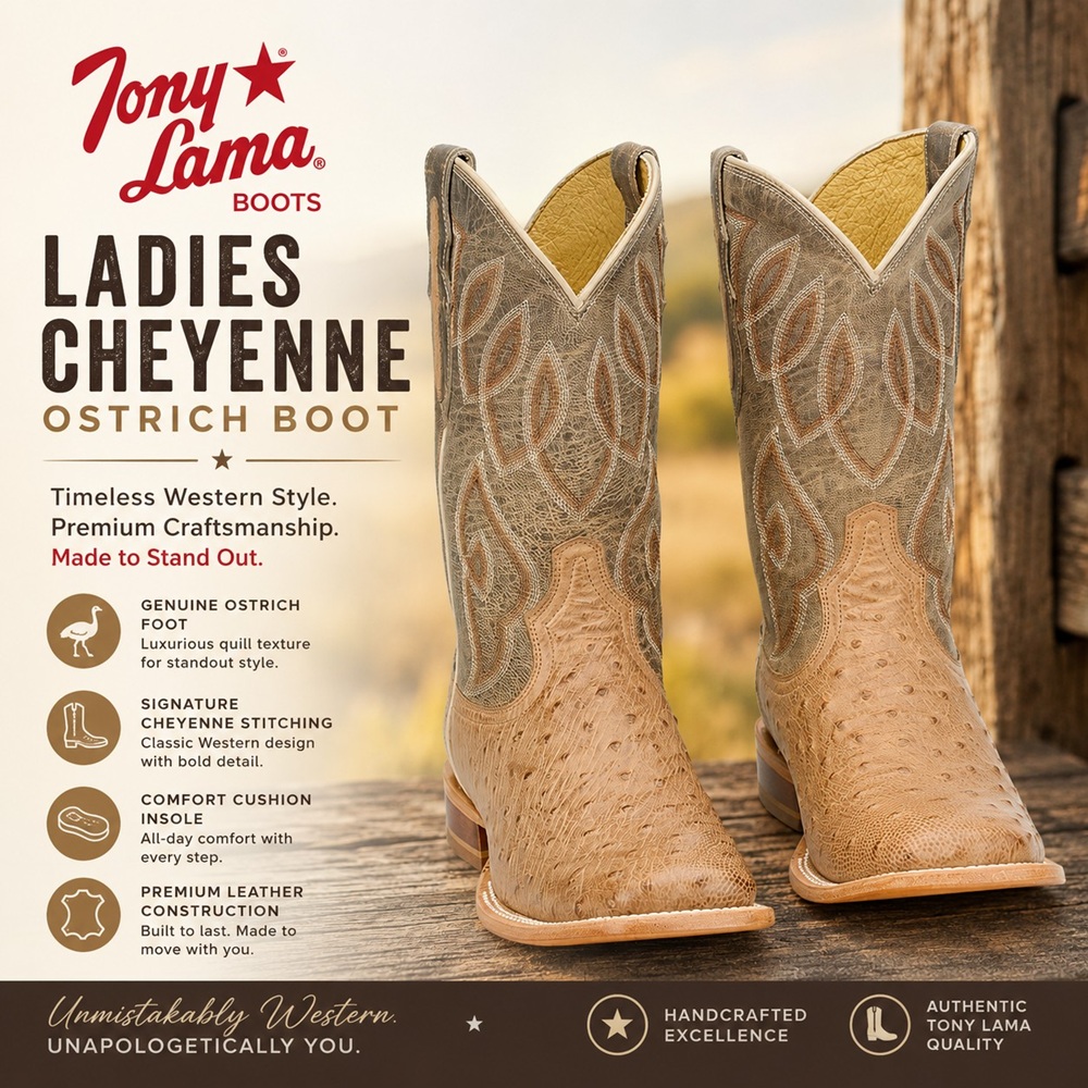 Tony Lama Ladies Cheyenne Ostrich Boot