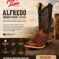 Tony Lama Men's Alfredo Brown Bison HE6400Tony Lama Men's Alfredo Brown Bison HE6400