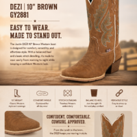Justin Ladies Justin Ladies Boot Brown DEZI GY2881Boot Brown DEZI GY2881