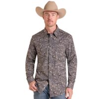 Rock & Roll Men's Charcoal Paisley Western Shirt BMN2S09425