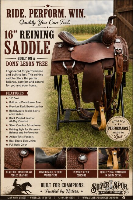 Silver Spur Custom 16" Reining Saddle on Donn Leson Tree