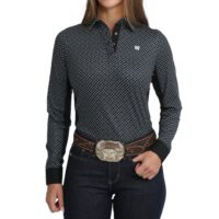 CINCH Women's L/S Hybrid Snap Shirt – Black/Multi – MSK7917004