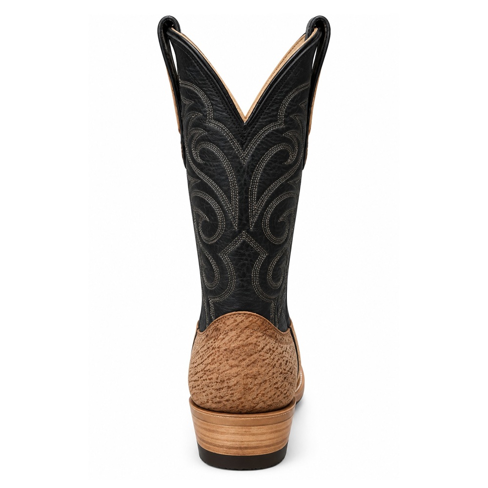 Fenoglio Saddle Tan Boyd Men’s Boar Leather Cowboy Boots - Image 3