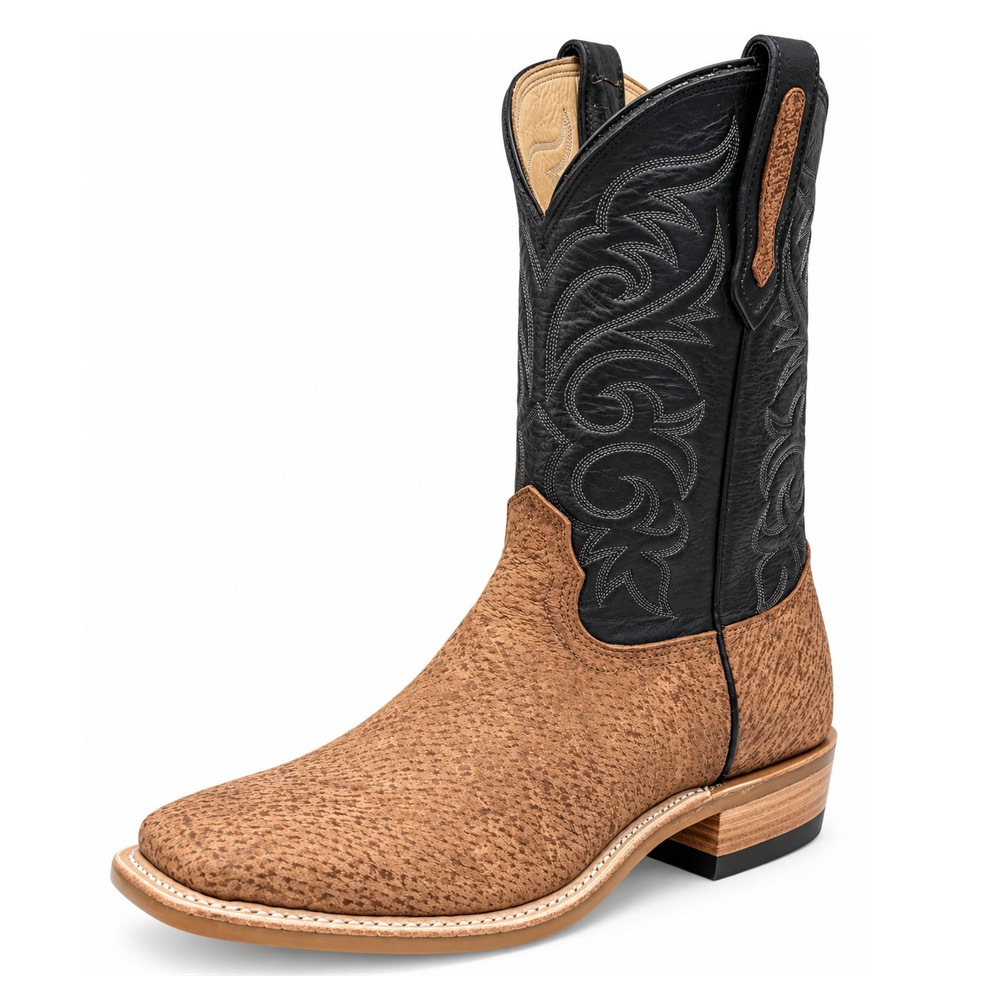 Fenoglio Saddle Tan Boyd Men’s Boar Leather Cowboy Boots