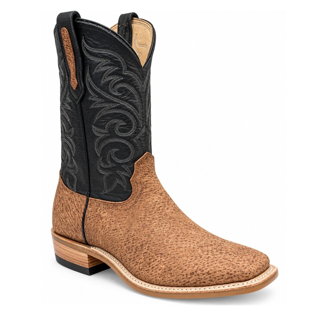 Fenoglio Saddle Tan Boyd Men’s Boar Leather Cowboy Boots
